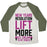 Virgin Teez  Baseball Tee Unisex Tri-Blend Baseball Tee / small / Oatmeal / Moss NEW YEARS RESOLUTION: LIFT MORE (ICE CREAM TO MY MOUTH) UNISEX TRI-BLEND BASEBALL TEE