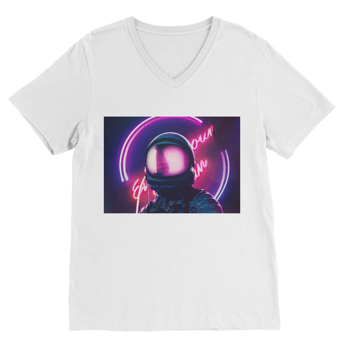 VIRGIN TEEZ Men T-Shirts White / Unisex / S Night Just begin Premium V-Neck T-Shirt