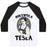 Virgin Teez  Baseball Tee Unisex Classic Baseball Tee / x-small / White/Black NIKSWOLA TESLA UNISEX CLASSIC BASEBALL TEE