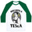 Virgin Teez  Baseball Tee Unisex Classic Baseball Tee / x-small / White/Dark Green NIKSWOLA TESLA UNISEX CLASSIC BASEBALL TEE