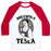 Virgin Teez  Baseball Tee Unisex Classic Baseball Tee / x-small / White/Red NIKSWOLA TESLA UNISEX CLASSIC BASEBALL TEE