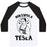 Virgin Teez  Baseball Tee Unisex Classic Baseball Tee / x-small / White/Black NIKSWOLA TESLA UNISEX CLASSIC BASEBALL TEE