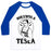 Virgin Teez  Baseball Tee Unisex Classic Baseball Tee / x-small / White/Blue NIKSWOLA TESLA UNISEX CLASSIC BASEBALL TEE