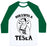Virgin Teez  Baseball Tee Unisex Classic Baseball Tee / x-small / White/Dark Green NIKSWOLA TESLA UNISEX CLASSIC BASEBALL TEE