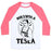 Virgin Teez  Baseball Tee Unisex Classic Baseball Tee / x-small / White/Neon Pink NIKSWOLA TESLA UNISEX CLASSIC BASEBALL TEE