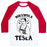 Virgin Teez  Baseball Tee Unisex Classic Baseball Tee / x-small / White/Red NIKSWOLA TESLA UNISEX CLASSIC BASEBALL TEE