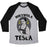 Virgin Teez  Baseball Tee Unisex Tri-Blend Baseball Tee / small / Athletic Gray / Black NIKSWOLA TESLA UNISEX TRI-BLEND BASEBALL TEE