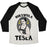 Virgin Teez  Baseball Tee Unisex Tri-Blend Baseball Tee / small / Oatmeal / Black NIKSWOLA TESLA UNISEX TRI-BLEND BASEBALL TEE