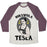 Virgin Teez  Baseball Tee Unisex Tri-Blend Baseball Tee / small / Oatmeal / Maroon NIKSWOLA TESLA UNISEX TRI-BLEND BASEBALL TEE