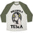 Virgin Teez  Baseball Tee Unisex Tri-Blend Baseball Tee / small / Oatmeal / Moss NIKSWOLA TESLA UNISEX TRI-BLEND BASEBALL TEE