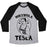Virgin Teez  Baseball Tee Unisex Tri-Blend Baseball Tee / small / Athletic Gray / Black NIKSWOLA TESLA UNISEX TRI-BLEND BASEBALL TEE