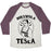 Virgin Teez  Baseball Tee Unisex Tri-Blend Baseball Tee / small / Oatmeal / Maroon NIKSWOLA TESLA UNISEX TRI-BLEND BASEBALL TEE