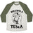 Virgin Teez  Baseball Tee Unisex Tri-Blend Baseball Tee / small / Oatmeal / Moss NIKSWOLA TESLA UNISEX TRI-BLEND BASEBALL TEE