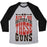 Virgin Teez  Baseball Tee Unisex Tri-Blend Baseball Tee / small / Athletic Gray / Black NO HOLSTERS FOR THESE GUNS UNISEX TRI-BLEND BASEBALL TEE