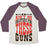 Virgin Teez  Baseball Tee Unisex Tri-Blend Baseball Tee / small / Oatmeal / Maroon NO HOLSTERS FOR THESE GUNS UNISEX TRI-BLEND BASEBALL TEE