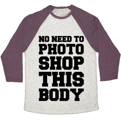 Virgin Teez  Baseball Tee Unisex Tri-Blend Baseball Tee / small / Oatmeal / Maroon NO NEED TO PHOTOSHOP THIS BODY UNISEX TRI-BLEND BASEBALL TEE