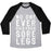 Virgin Teez  Baseball Tee Unisex Tri-Blend Baseball Tee / small / Athletic Gray / Black NO ONE EVER DIED FROM SORE LEGS UNISEX TRI-BLEND BASEBALL TEE