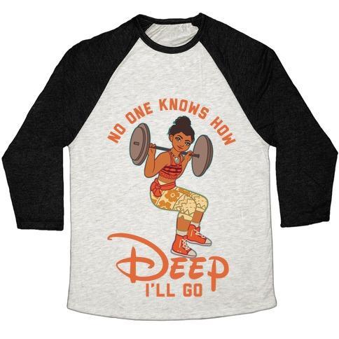 Virgin Teez  Baseball Tee Unisex Tri-Blend Baseball Tee / small / Oatmeal / Black NO ONE KNOWS HOW DEEP I'LL GO MOANA PARODY UNISEX TRI-BLEND BASEBALL TEE