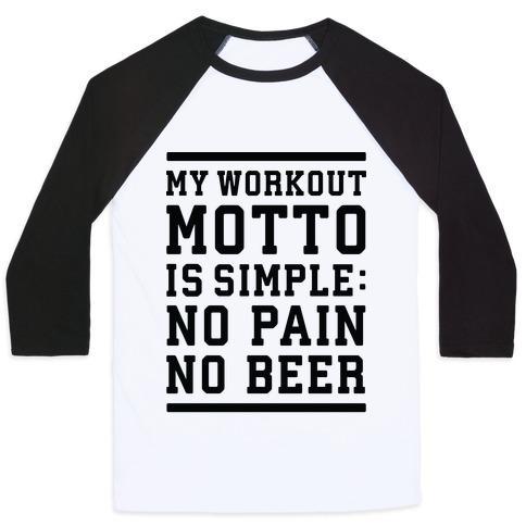 Virgin Teez  Baseball Tee Unisex Classic Baseball Tee / x-small / White/Black NO PAIN NO BEER UNISEX CLASSIC BASEBALL TEE