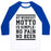 Virgin Teez  Baseball Tee Unisex Classic Baseball Tee / x-small / White/Blue NO PAIN NO BEER UNISEX CLASSIC BASEBALL TEE