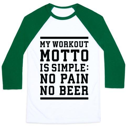 Virgin Teez  Baseball Tee Unisex Classic Baseball Tee / x-small / White/Dark Green NO PAIN NO BEER UNISEX CLASSIC BASEBALL TEE