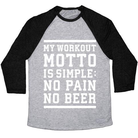 Virgin Teez  Baseball Tee Unisex Tri-Blend Baseball Tee / small / Athletic Gray / Black NO PAIN NO BEER UNISEX TRI-BLEND BASEBALL TEE