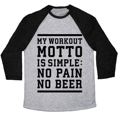 Virgin Teez  Baseball Tee Unisex Tri-Blend Baseball Tee / small / Athletic Gray / Black NO PAIN NO BEER UNISEX TRI-BLEND BASEBALL TEE