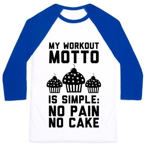Virgin Teez  Baseball Tee Unisex Classic Baseball Tee / x-small / White/Blue NO PAIN NO CAKE UNISEX CLASSIC BASEBALL TEE