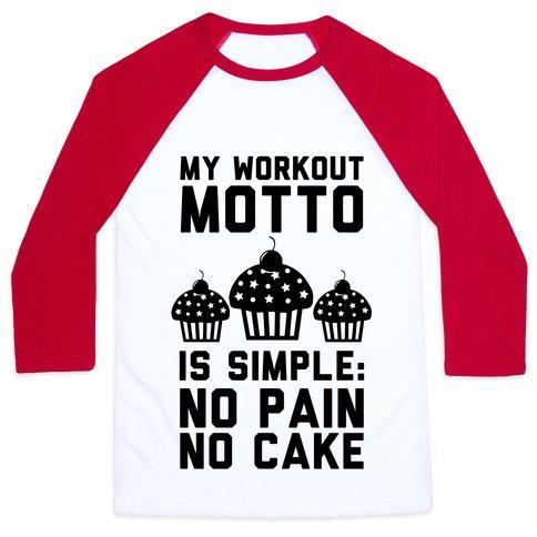 Virgin Teez  Baseball Tee Unisex Classic Baseball Tee / x-small / White/Red NO PAIN NO CAKE UNISEX CLASSIC BASEBALL TEE
