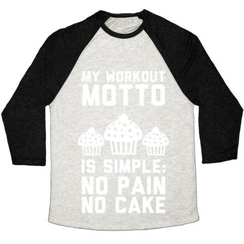 Virgin Teez  Baseball Tee Unisex Tri-Blend Baseball Tee / small / Oatmeal / Black NO PAIN NO CAKE UNISEX TRI-BLEND BASEBALL TEE