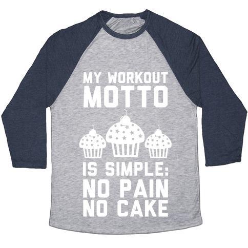 Virgin Teez  Baseball Tee Unisex Tri-Blend Baseball Tee / small / Athletic Gray / Navy NO PAIN NO CAKE UNISEX TRI-BLEND BASEBALL TEE