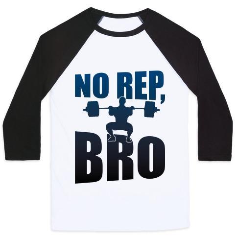 Virgin Teez  Baseball Tee Unisex Classic Baseball Tee / x-small / White/Black NO REP, BRO (CROSSFIT) UNISEX CLASSIC BASEBALL TEE