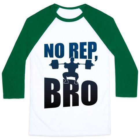 Virgin Teez  Baseball Tee Unisex Classic Baseball Tee / x-small / White/Dark Green NO REP, BRO (CROSSFIT) UNISEX CLASSIC BASEBALL TEE