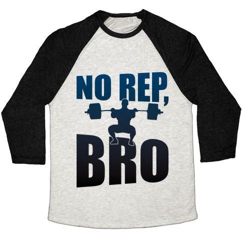Virgin Teez  Baseball Tee Unisex Tri-Blend Baseball Tee / small / Oatmeal / Black NO REP, BRO (CROSSFIT) UNISEX TRI-BLEND BASEBALL TEE