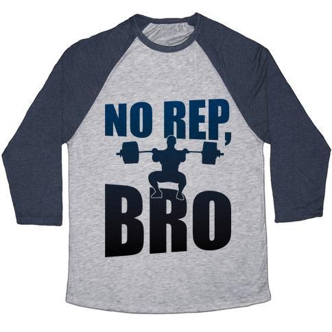 Virgin Teez  Baseball Tee Unisex Tri-Blend Baseball Tee / small / Athletic Gray / Navy NO REP, BRO (CROSSFIT) UNISEX TRI-BLEND BASEBALL TEE