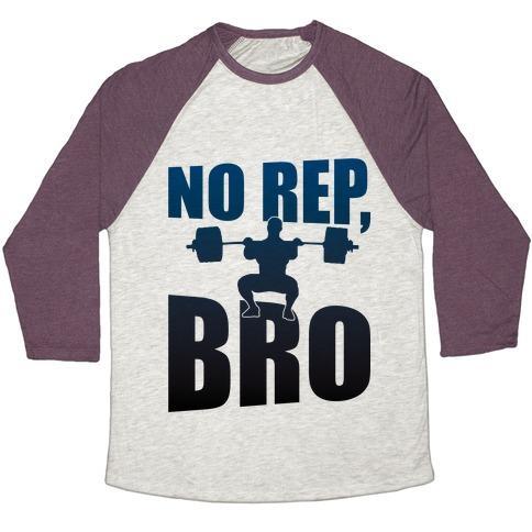 Virgin Teez  Baseball Tee Unisex Tri-Blend Baseball Tee / small / Oatmeal / Maroon NO REP, BRO (CROSSFIT) UNISEX TRI-BLEND BASEBALL TEE