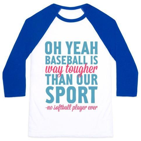 Virgin Teez  Baseball Tee Unisex Classic Baseball Tee / x-small / White/Blue NO SOFTBALL PLAYER EVER UNISEX CLASSIC BASEBALL TEE