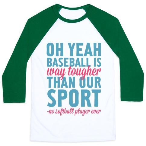 Virgin Teez  Baseball Tee Unisex Classic Baseball Tee / x-small / White/Dark Green NO SOFTBALL PLAYER EVER UNISEX CLASSIC BASEBALL TEE