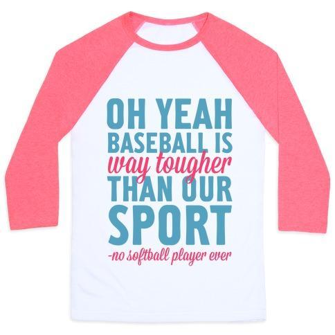 Virgin Teez  Baseball Tee Unisex Classic Baseball Tee / x-small / White/Neon Pink NO SOFTBALL PLAYER EVER UNISEX CLASSIC BASEBALL TEE