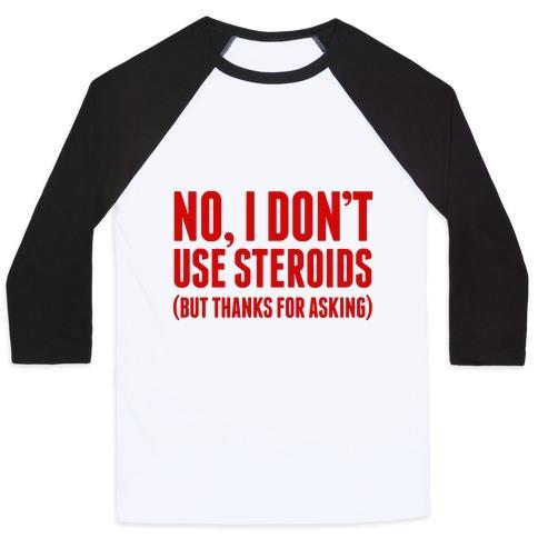 Virgin Teez  Baseball Tee Unisex Classic Baseball Tee / x-small / White/Black NO STEROIDS UNISEX CLASSIC BASEBALL TEE
