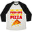 Virgin Teez  Baseball Tee Unisex Tri-Blend Baseball Tee / small / Oatmeal / Black NO TO PUSH-UPS, YES TO PIZZA UNISEX TRI-BLEND BASEBALL TEE