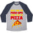Virgin Teez  Baseball Tee Unisex Tri-Blend Baseball Tee / small / Athletic Gray / Navy NO TO PUSH-UPS, YES TO PIZZA UNISEX TRI-BLEND BASEBALL TEE