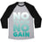 Virgin Teez  Baseball Tee Unisex Tri-Blend Baseball Tee / small / Athletic Gray / Black NO TRAIN NO GAIN UNISEX TRI-BLEND BASEBALL TEE