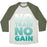 Virgin Teez  Baseball Tee Unisex Tri-Blend Baseball Tee / small / Oatmeal / Moss NO TRAIN NO GAIN UNISEX TRI-BLEND BASEBALL TEE