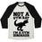 Virgin Teez  Baseball Tee Unisex Tri-Blend Baseball Tee / small / Oatmeal / Black NOT A GYM RAT I'M A GYM DINOSAUR UNISEX TRI-BLEND BASEBALL TEE