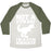 Virgin Teez  Baseball Tee Unisex Tri-Blend Baseball Tee / small / Oatmeal / Moss NOT A GYM RAT I'M A GYM DINOSAUR WHITE PRINT UNISEX TRI-BLEND BASEBALL TEE