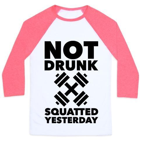 Virgin Teez  Baseball Tee Unisex Classic Baseball Tee / x-small / White/Neon Pink NOT DRUNK SQUATTED YESTERDAY UNISEX CLASSIC BASEBALL TEE