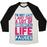 Virgin Teez  Baseball Tee Unisex Tri-Blend Baseball Tee / small / Oatmeal / Black NOT LAZY UNISEX TRI-BLEND BASEBALL TEE