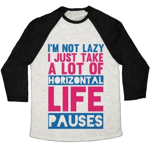 Virgin Teez  Baseball Tee Unisex Tri-Blend Baseball Tee / small / Oatmeal / Black NOT LAZY UNISEX TRI-BLEND BASEBALL TEE