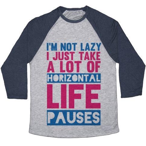Virgin Teez  Baseball Tee Unisex Tri-Blend Baseball Tee / small / Athletic Gray / Navy NOT LAZY UNISEX TRI-BLEND BASEBALL TEE